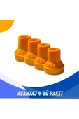 APS Baston Lastiği Yumuşak Kaymaz Taban Baston Asa Ucu Yüksek Kalite 4'lü Avantaj Paket Turuncu - 1