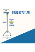 APLUSSAĞLIK 3 Ayaklı Denge Bastonu Tripot Baston Yüksek Kalite İthal Denge Bastonu - 3
