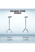 APLUSSAĞLIK Tripot Lastiği Tetrapot Lastiği Yumuşak Kaymaz Taban Yüksek Kalite 4'lü Avantaj Paket Gri - 4