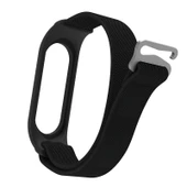 Xiaomi Mi Band 6 5 4 3 Uyumlu Siyah 9 Şekilli Tokalı Naylon Silikon Saat Kayışı - 3