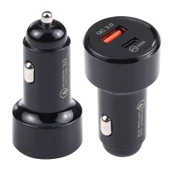 LZ-201 Siyah Mini Hızlı Araç Şarj Cihazı 20W USB-C Type-C QC 3.0 - 2