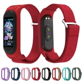 Xiaomi Mi Band 6 5 4 3 Uyumlu Siyah 9 Şekilli Tokalı Naylon Silikon Saat Kayışı - 7