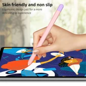 Samsung Galaxy Tab S6 Lite P610 P615 Uyumlu Sıvı Silikon Stylus Kalem Koruyucu Kılıf Pembe Mor - 7