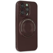 İPhone 13 Pro Uyumlu Standlı Magneticsafe Kahverengi Luta Kılıf - 2