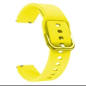 Xiaomi Mi Watch Sarı Silikon Saat Kayışı Elektro Kaplama Tokalı - 1