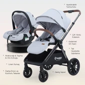 Huggy Mate 5 in 1 Extra Parlak Çift Yönlü Travel Bebek Arabası - 5