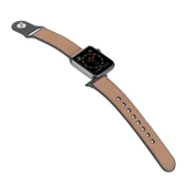 Apple Watch Deri TPU Kordon 42-45mm Açık Kahverengi - 5