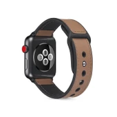 Apple Watch Deri TPU Kordon 42-45mm Açık Kahverengi - 1