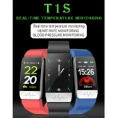 T1S 1.14 inç Ekran IP67 Su Geçirmez Akıllı Bileklik Siyah Kan Oksijen Vücut Sıcaklığı Nabız Ölçer - 6