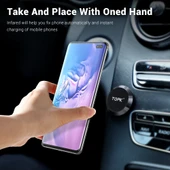 TOPK D21 Manyetik Evrensel Araç Telefon Tutucu Kırmızı - 3