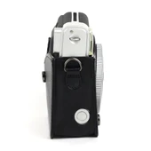 PU Deri Kamera Koruyucu Çanta FUJIFILM Instax Mini 90 için Ayarlanabilir Omuz Askılı Siyah - 3