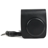 PU Deri Kamera Koruyucu Çanta FUJIFILM Instax Mini 90 için Ayarlanabilir Omuz Askılı Siyah - 1