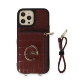 İPhone 13 Pro Max Uyumlu 3 Parça Çanta Cüzdan Askılık Set Kılıf - 11