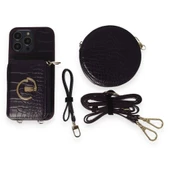 İPhone 14 Pro Max Uyumlu 3 Parça Çanta Cüzdan Askılık Set Kılıf - 5