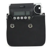 PU Deri Kamera Koruyucu Çanta FUJIFILM Instax Mini 90 için Ayarlanabilir Omuz Askılı Siyah - 2