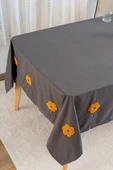 Rivaİstanbul Florita Antrasit Punch İşlemeli Dertsiz Leke Tutmaz Masa Örtüsü 160x220 cm thumbnail 1