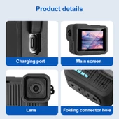 GoPro HERO 2024 Silikon Koruyucu Kılıf Yan Arayüz Kapağı Bileklik Kayışı ve Lens Kapağı Siyah - 3