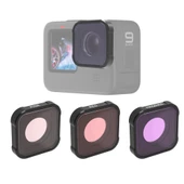 GoPro HERO Serisi 3'ü 1 Arada Renkli Dalış Lens Filtresi Kırmızı Magenta Pembe - 1