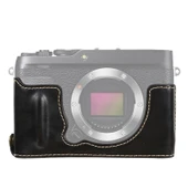 FUJIFILM XE4 Uyumlu Siyah PU Deri Yarım Kamera Kılıfı Tabanı 1 4 İnç Vida - 1