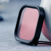 GoPro HERO8 Black İçin Kare Kasa Dalış Renkli Lens Filtresi Pembe - 1
