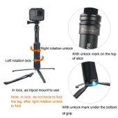 Katlanabilir Taşınabilir Tripod Selfie Monopod Çubuğu RUIGPRO Modeli 23.5-81 cm - 4
