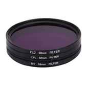Junestar 3 in 1 Profesyonel 58mm Lens Filtresi CPL UV FLD Mor GoPro Xiaomi Xiaoyi Yi Spor Kamera - 3