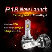 2 Adet P18 H7 Model 52W 6500K 6500LM Araç LED Far Lambası DC11-30V - 4