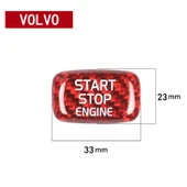 Volvo V40 2013-2019 Kırmızı Karbon Fiber Motor Çalıştırma Düğmesi Dekoratif Kapak - 4
