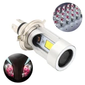 Motosiklet Farı H4 DC12-80V 20W 6000K 2000LM Kırmızı Melek Gözlü - 2