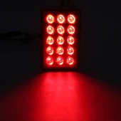 DC12V 1W Siyah Kare LED Fren ve Geri Vites Lambası 15 LED SMD-3528 - 9