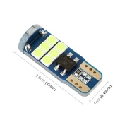 2 Adet T10 DC12 1W 6000K 80LM 9 LED SMD-3030 Beyaz Araç Plaka Lambası - 3