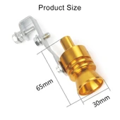Evrensel Alüminyum Turbo Ses Egzoz Susturucu Düdüğü Araba Motosiklet Simülatörü Mavi 30mm L Boy - 3