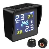 Evrensel Motosiklet Kablosuz Yüksek Hassasiyetli Güneş Enerjili TPMS Lastik Basınç Alarm Sistemi Dış Lastik Monitörü - 2