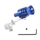 Evrensel Alüminyum Turbo Ses Egzoz Susturucu Düdüğü Araba Motosiklet Simülatörü Mavi 30mm L Boy - 2