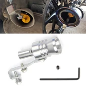 Evrensel Alüminyum Turbo Ses Egzoz Susturucu Düdüğü Araba Motosiklet Simülatörü XL 35mm Gri - 1