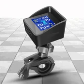 Evrensel Motosiklet Kablosuz Yüksek Hassasiyetli Güneş Enerjili TPMS Lastik Basınç Alarm Sistemi Dış Lastik Monitörü - 3