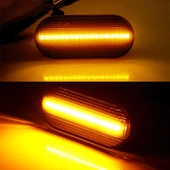 Volkswagen Uyumlu 2'li Siyah LED Yan Akışlı Sinyal Lambası 12V 5W - 5