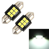 2 Adet 31mm DC12V 2.5W 6000K 170LM 6 LED SMD-3030 Araba Okuma Lambası Kubbe Işığı - 1
