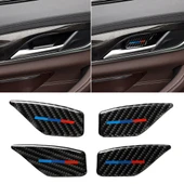 BMW 5 Serisi G38 528Li 530Li 540Li 2018 Karbon Fiber Kapı İç Kolu Bilek Paneli Dekoratif Sticker 4 Parça - 1
