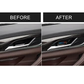BMW 5 Serisi G38 528Li 530Li 540Li 2018 Karbon Fiber Kapı İç Kolu Bilek Paneli Dekoratif Sticker 4 Parça - 7