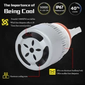 2 Adet H1 18W 1800 LM 8000K IP68 Canbus Sabit Akım Araba LED Far 2 COB Lambalı Buz Mavisi Işık - 5