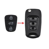 Hyundai Kia 3 Butonlu Araba Anahtarı Silikon Tuş Pedi Yedek - 4