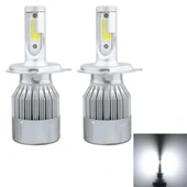H4 Model 18W 1800LM 6000K IP68 Canbus Sabit Akım Araç LED Far 2 COB Lambalı Beyaz Işık - 1