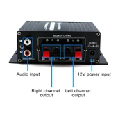 AK170 Mini HIFI Araç Amplifikatörü 12V - 5