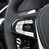 BMW 5 Serisi G30 G38 X3 G01 G08 Karbon Fiber Direksiyon Düğme Dekoratif Sticker - 6
