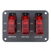 Jtron DV 12V Karbon Fiber Yüzey Panel Araba Anahtarı Kırmızı LED Gösterge - 3