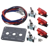 Jtron DV 12V Karbon Fiber Yüzey Panel Araba Anahtarı Kırmızı LED Gösterge - 8