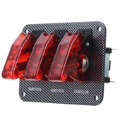 Jtron DV 12V Karbon Fiber Yüzey Panel Araba Anahtarı Kırmızı LED Gösterge - 1
