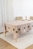 Florita Cappuccino Punch İşlemeli Dertsiz Leke Tutmaz Masa Örtüsü 160x220 cm - 3