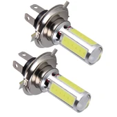 2 Adet H4 Model 20W 1250LM 6000K 5 COB LED Beyaz Araç Sis Farı DC 12V - 2